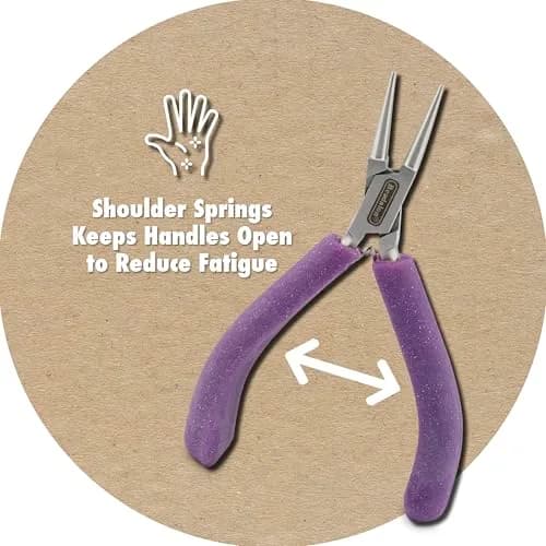Beadalon Designer Series Flat Nose Pliers 4.75 in | Stainless Steel Jewelry Tool with Double Leaf Springs thumbnail 5