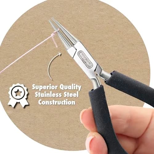 Beadalon Designer Series Flat Nose Pliers 4.75 in | Stainless Steel Jewelry Tool with Double Leaf Springs thumbnail 3
