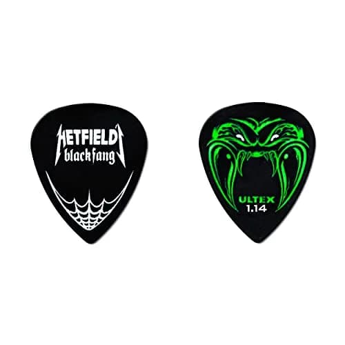 Jim Dunlop Hetfield's Black Fang Pick Tin 1.14MM | 6 Guitar Picks for Heavy Strumming thumbnail 2