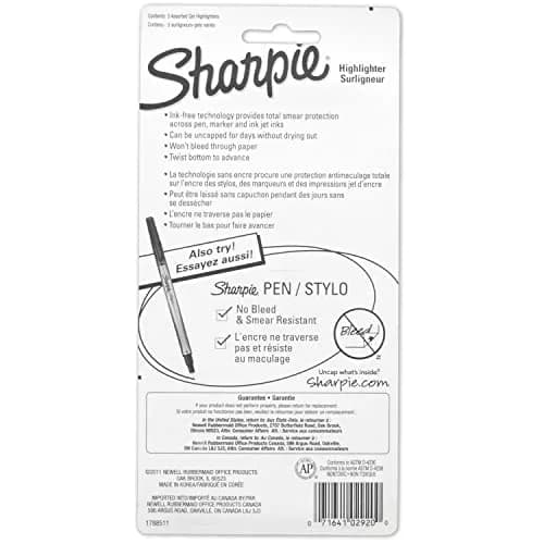Sharpie Gel Highlighters, 3 Assorted Fluorescent Colors | Smear-Proof, Ink-Free, Long-Lasting Highlighting (70-120 chars) thumbnail 7