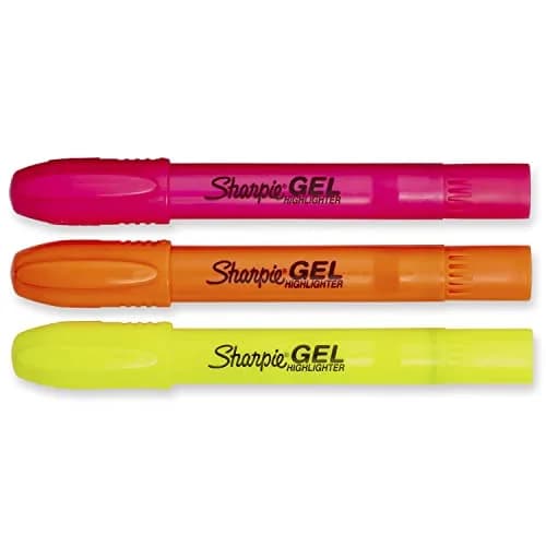 Sharpie Gel Highlighters, 3 Assorted Fluorescent Colors | Smear-Proof, Ink-Free, Long-Lasting Highlighting (70-120 chars) thumbnail 2