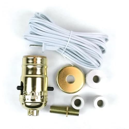 Jandorf Make-A-Lamp Kit Brass Finish, White | Bottle Adapters for DIY Lamp thumbnail 1