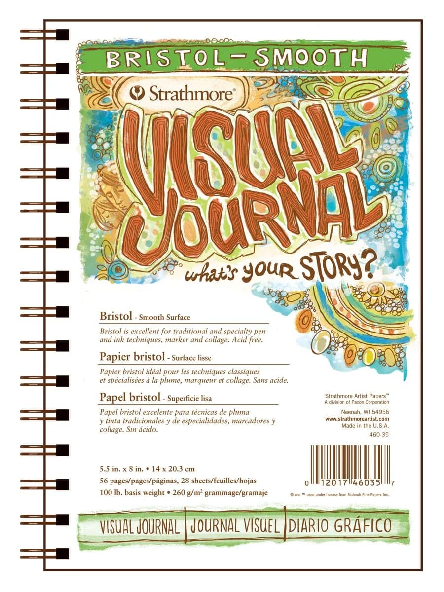 Strathmore Visual Journal Bristol Smooth 5.5"X8"-28 Sheets | High-Quality Art Paper for Artists — 5.5x8.5