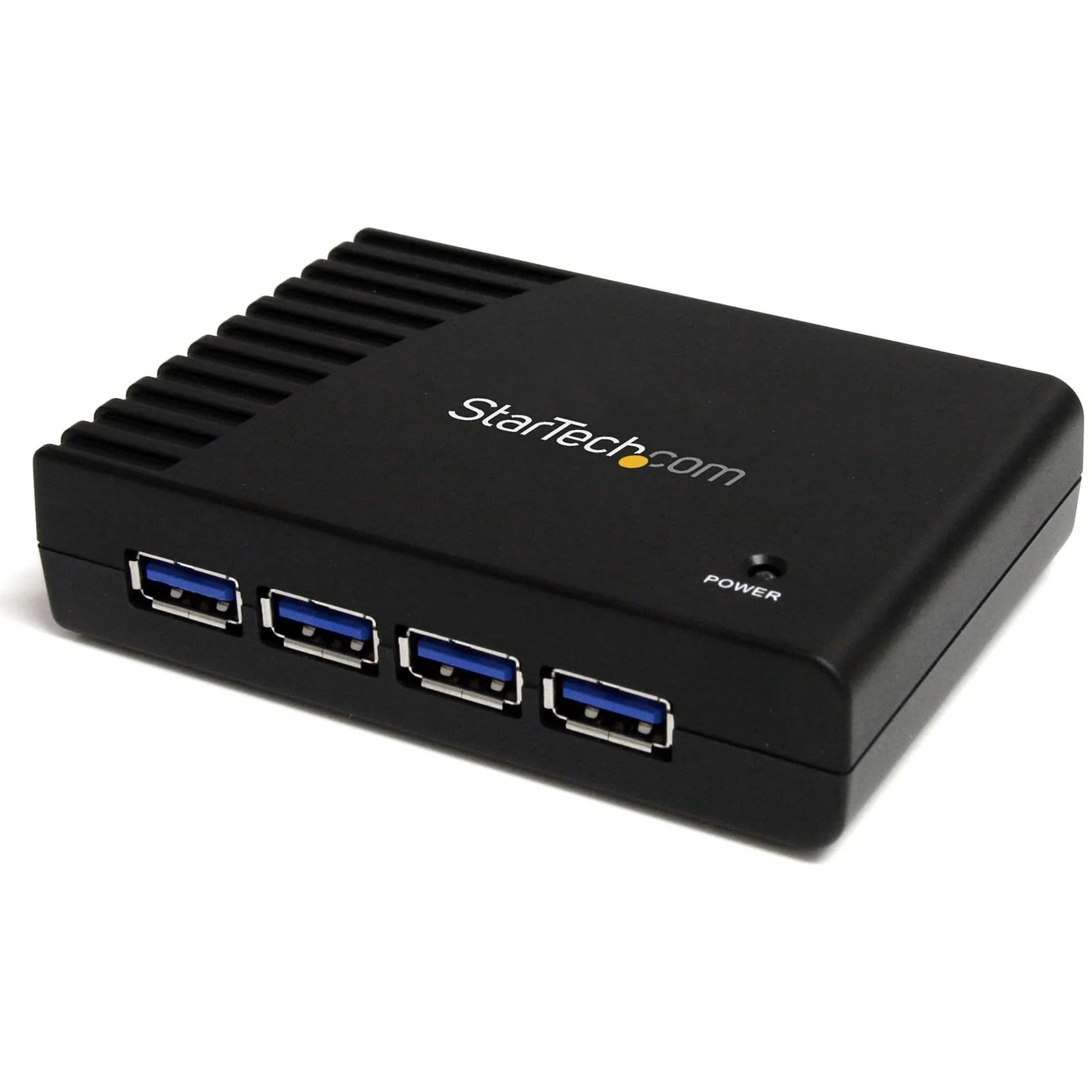 StarTech.com 4-Port USB-A Hub, 5Gbps, Power Adapter Included (ST4300USB3) | Compact SuperSpeed USB Hub for PCs & Laptops — Black