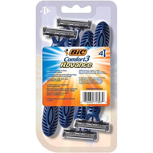 BIC Comfort 3 Advance Disposable Razors for Men, 4 Piece Set | Close & Comfortable Shave with Aloe & Vitamin E thumbnail 4