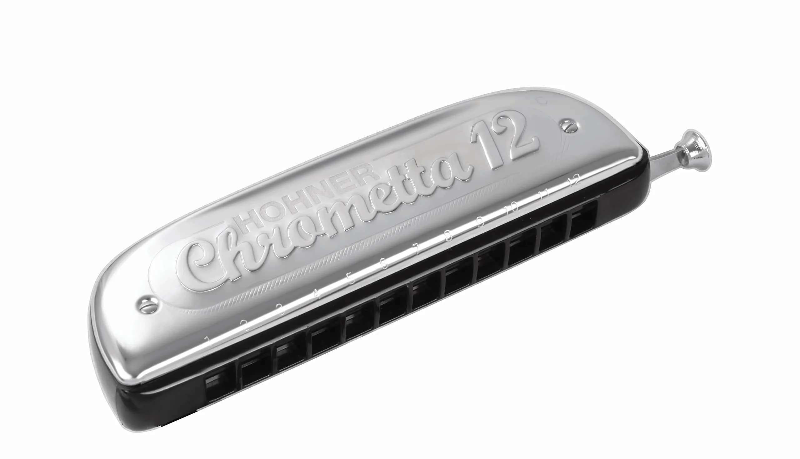 Hohner Chrometta 12 Harmonica in C | 3-Octave Range, Beginner-Friendly — silver,black