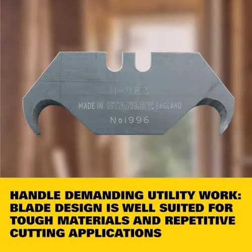 STANLEY Large Hook Blades for Utility Knife 50pk | Controlled Cutting for Tough Materials thumbnail 4