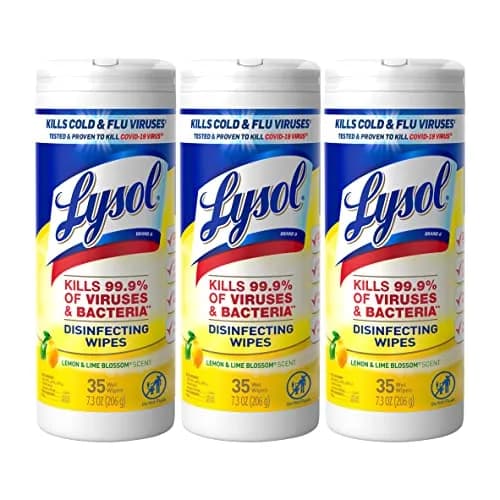 Lysol Disinfecting Wipes, Crisp Linen Scent, 80 Count (Case of 6) | Kills 99.9% of Viruses & Bacteria — White