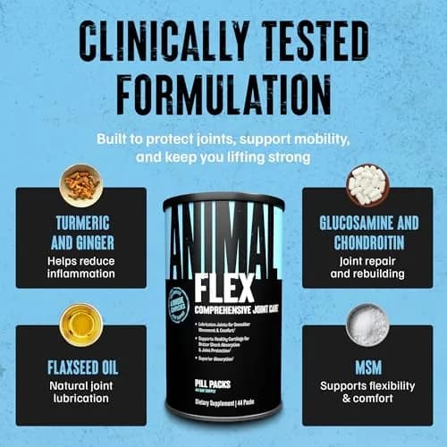 Animal Flex Joint Supplement with Glucosamine, Chondroitin, MSM, Turmeric & Ginger | 44 Pill Packs (1.5 lb / 680 g) thumbnail 5