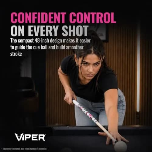 Viper by GLD Products Junior 48" Pool Cue, Pink Bones, 16 Oz | 2-Piece Maple Hardwood thumbnail 9