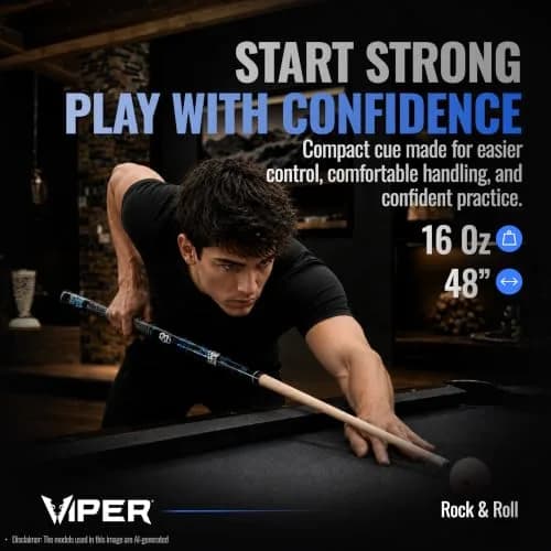 Viper by GLD Products Junior 48" Pool Cue, Rock & Roll, 16 Oz | Shorter cue for tight spaces thumbnail 2