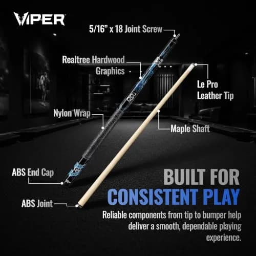 Viper by GLD Products Junior 48" Pool Cue, Rock & Roll, 16 Oz | Shorter cue for tight spaces thumbnail 3
