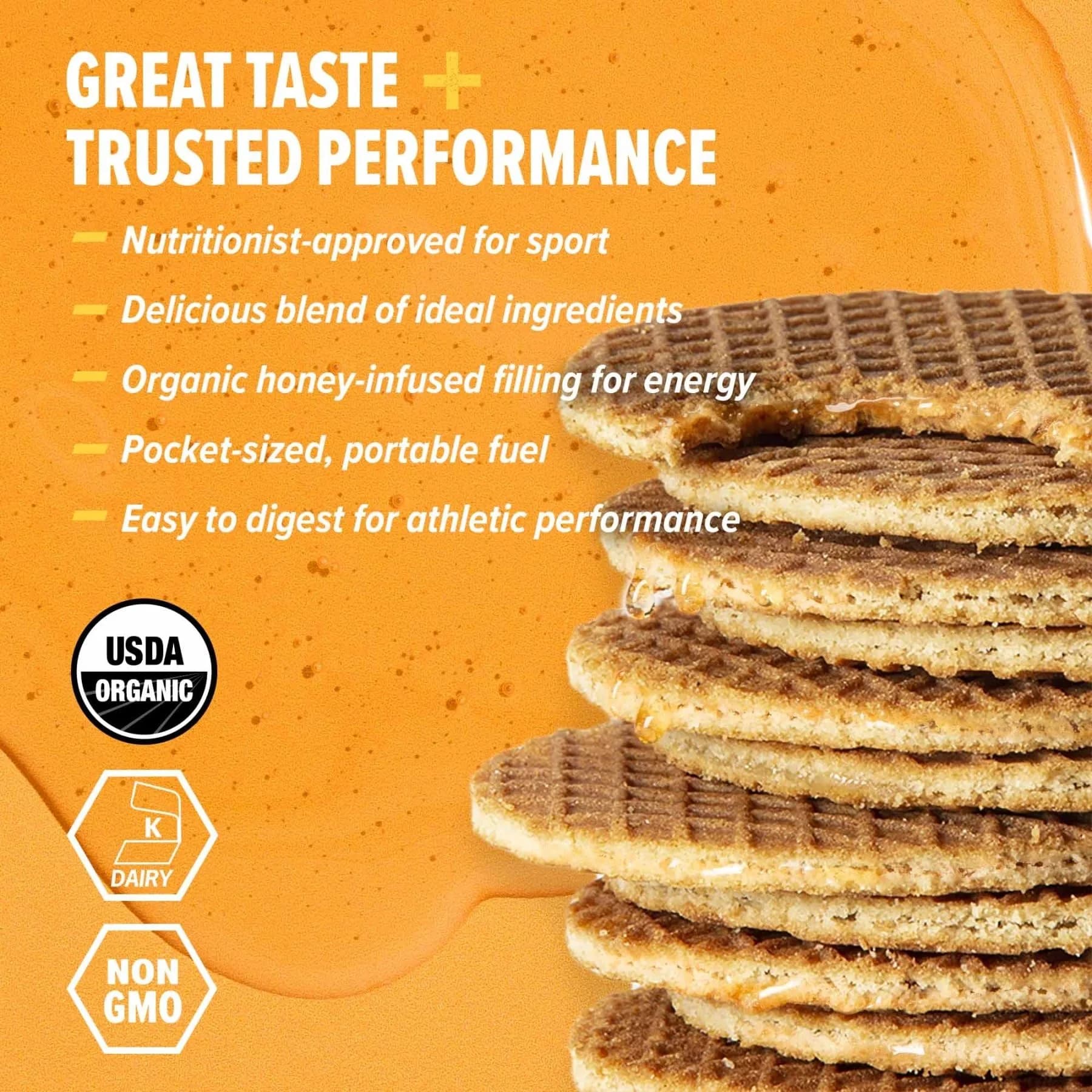 Honey Stinger Organic Honey Waffle Energy Stroopwafel, 16 Count | USDA Organic Energy Boost for Athletes - view 2