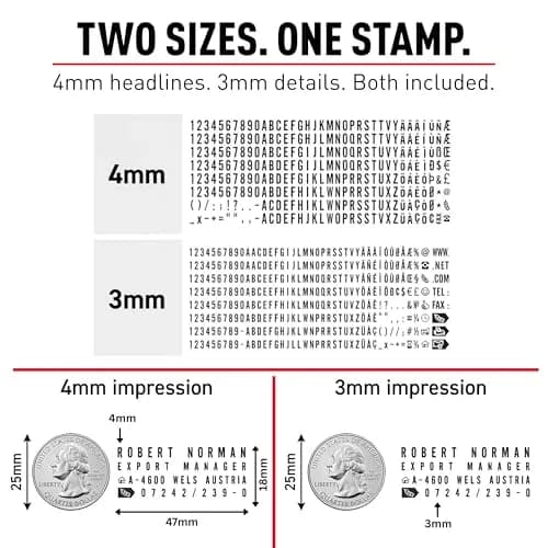 Trodat Printy 4911 Self-Inking DIY Stamp Kit Black 19mm (3/4") x 47mm (1-7/8") | Customizable Message Stamp thumbnail 2