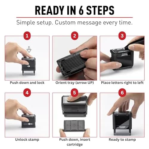Trodat Printy 4911 Self-Inking DIY Stamp Kit Black 19mm (3/4") x 47mm (1-7/8") | Customizable Message Stamp thumbnail 3