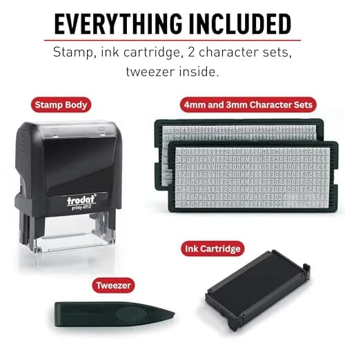 Trodat Printy 4911 Self-Inking DIY Stamp Kit Black 19mm (3/4") x 47mm (1-7/8") | Customizable Message Stamp thumbnail 4