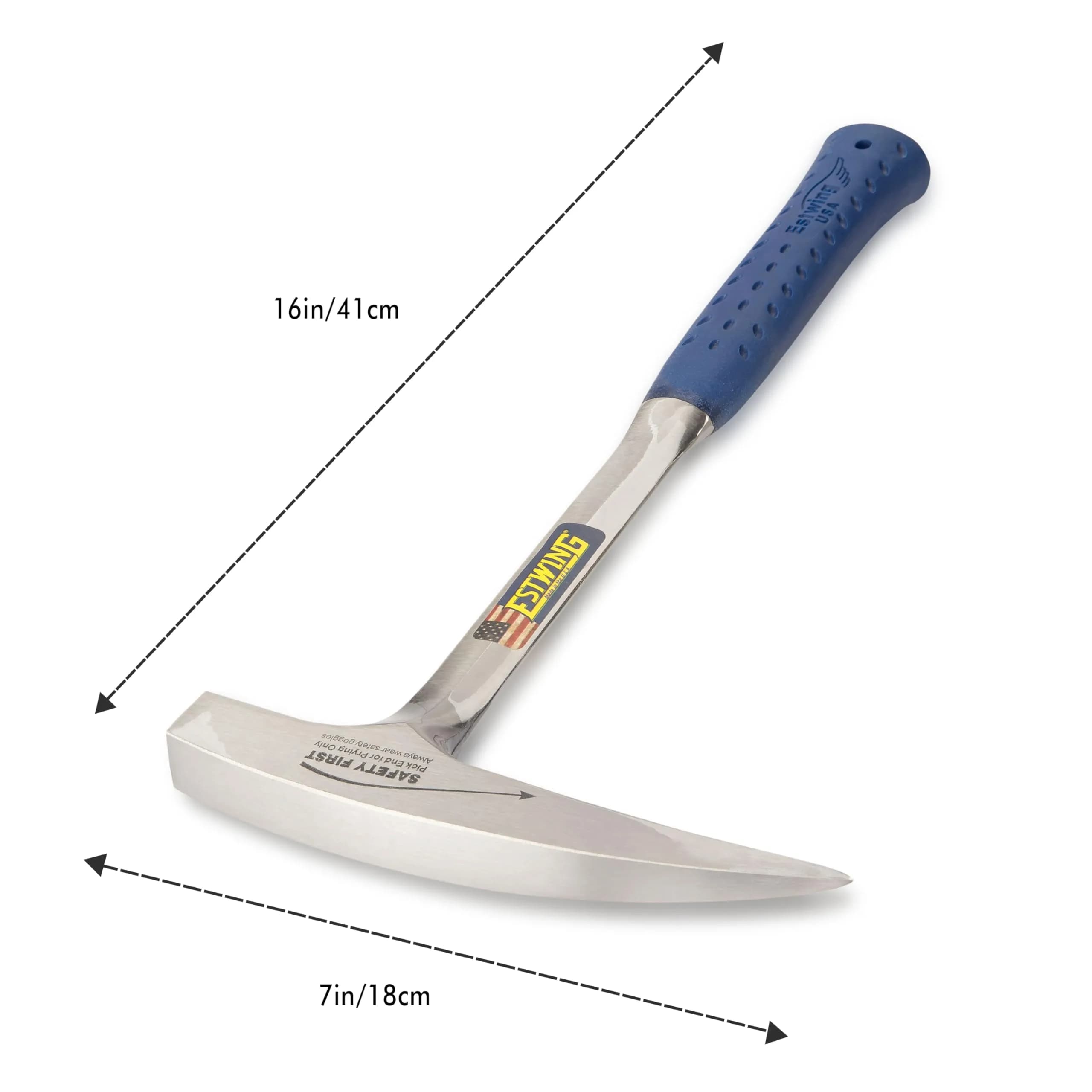 Estwing Rock Pick Geology Hammer 624g (22 oz) with Pointed Tip & Shock Reduction Grip | Forged Steel Head - view 2