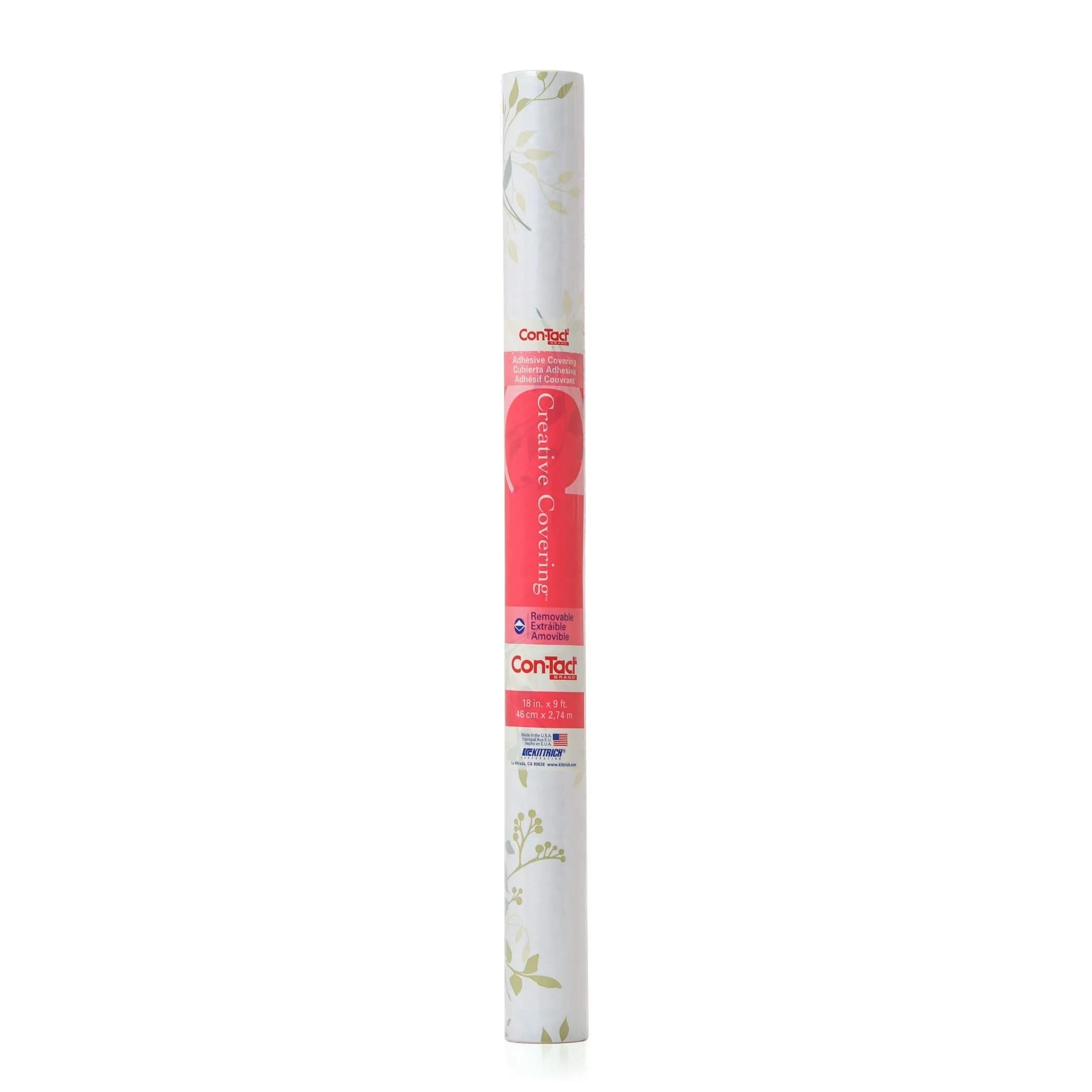 Con-Tact Creative Covering Self-Adhesive Shelf Liner 18" x 9' Aspen Aloe | Protects Surfaces, Easy Application - main product image