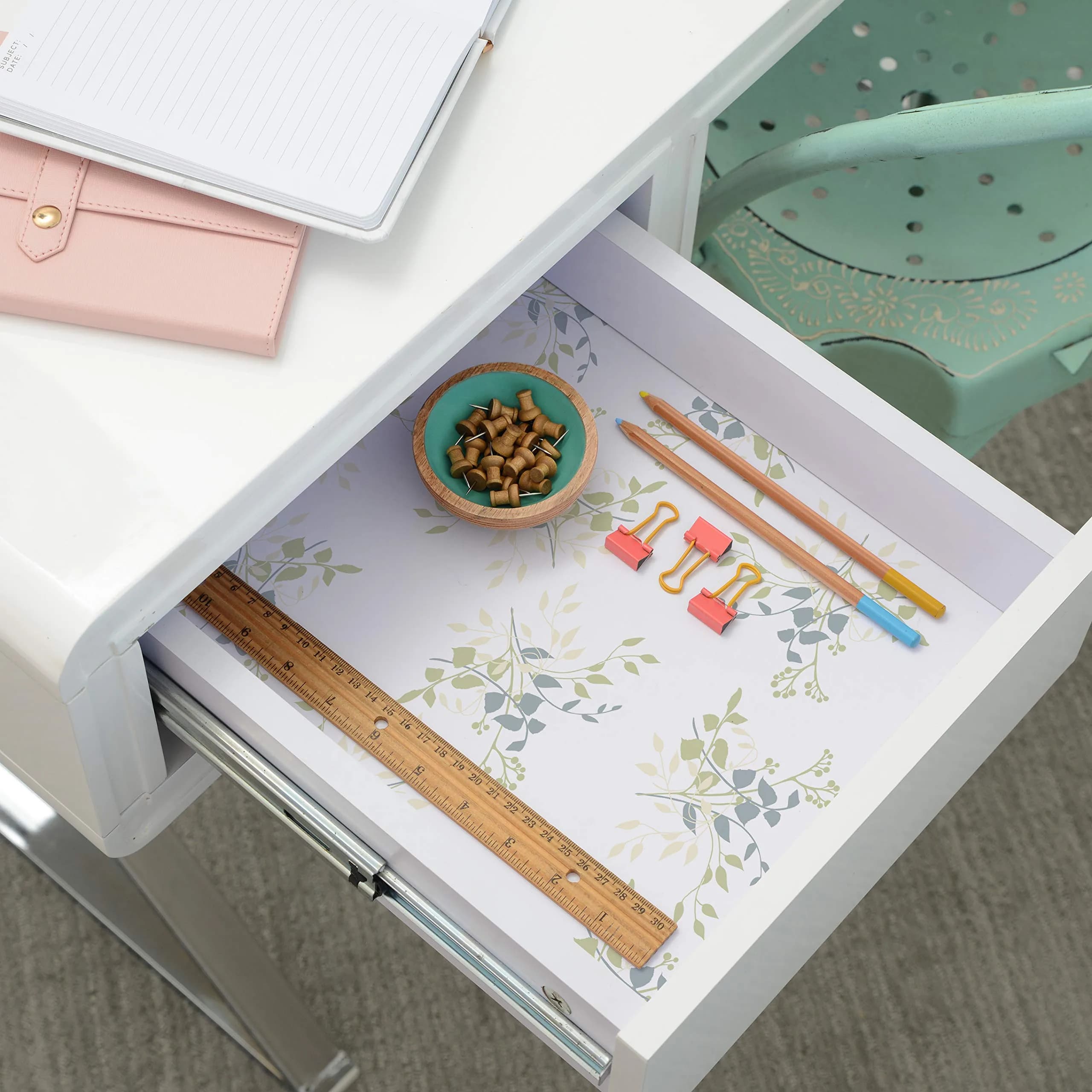 Con-Tact Creative Covering Self-Adhesive Shelf Liner 18" x 9' Aspen Aloe | Protects Surfaces, Easy Application - view 5