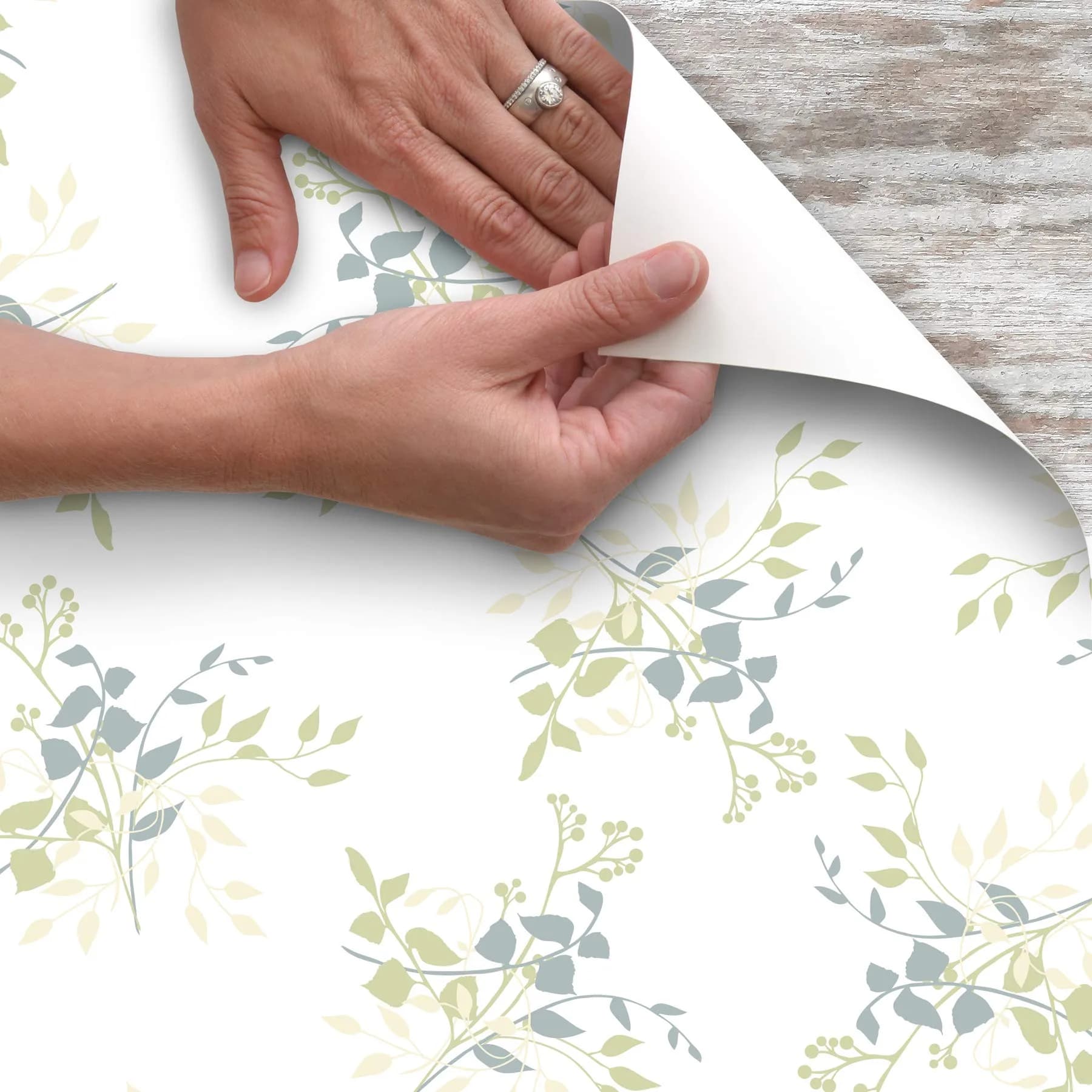 Con-Tact Creative Covering Self-Adhesive Shelf Liner 18" x 9' Aspen Aloe | Protects Surfaces, Easy Application - view 2