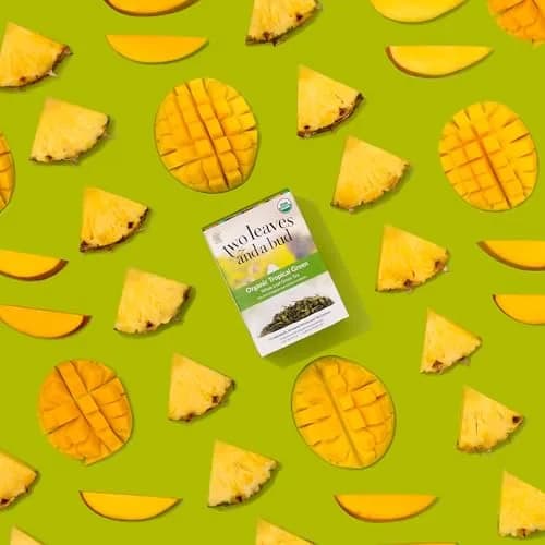 Two Leaves and a Bud Organic Tropical Green Tea Bags, 15 Count | Refreshing, Full Leaf Sencha in Eco-Pack thumbnail 2