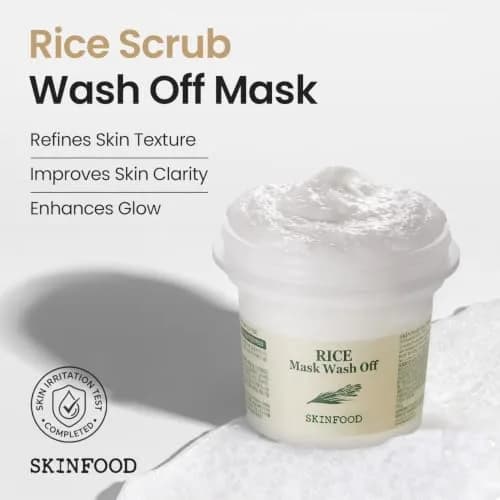 SKINFOOD Rice Mask Wash Off 3.5oz | Gently Exfoliates & Softens with Nutrient-Rich Rice thumbnail 2