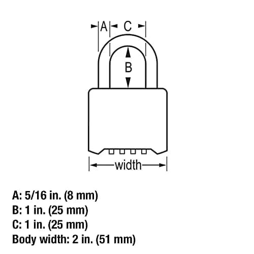 Master Lock 175DWD Resettable Letter Combination Padlock 2in Wide Body, 1in Shackle, Tan | Set Your Own Word Combination thumbnail 5