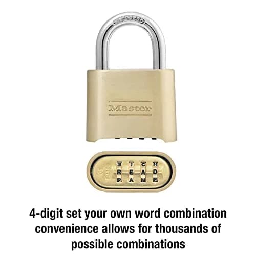 Master Lock 175DWD Resettable Letter Combination Padlock 2in Wide Body, 1in Shackle, Tan | Set Your Own Word Combination thumbnail 3