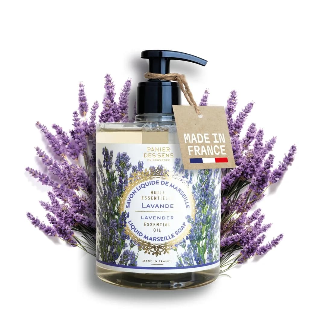 Panier des Sens Rejuvenating Rose Liquid Hand Soap 500ml (16.9 Fl Oz) | French Savon de Marseille Tradition — Lavender Soap 16.9 fl oz / Soap only, 16.9 fl oz