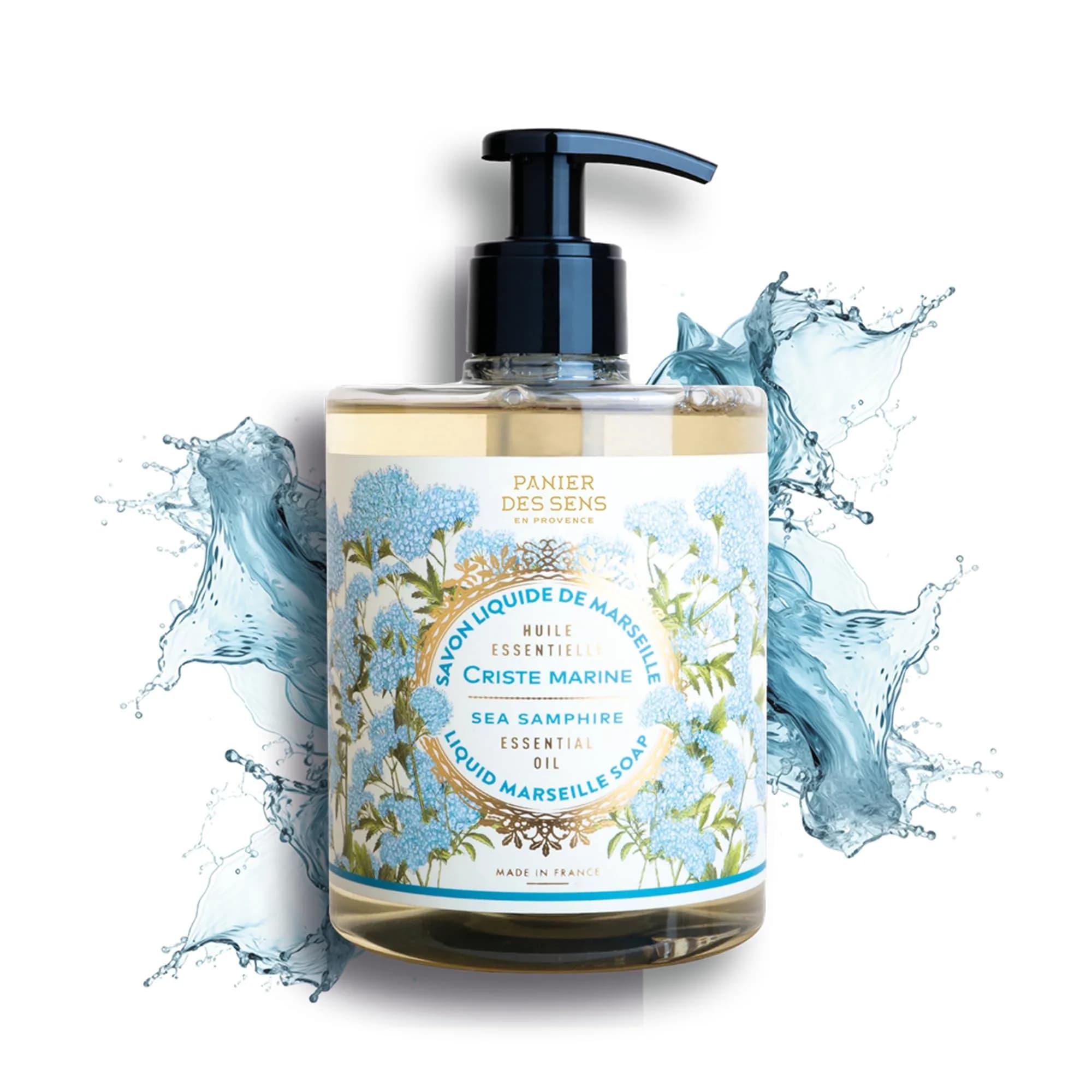 Panier des Sens Rejuvenating Rose Liquid Hand Soap 500ml (16.9 Fl Oz) | French Savon de Marseille Tradition — Sea Samphire Soap 16.9 fl oz / Soap only, 16.9 fl oz