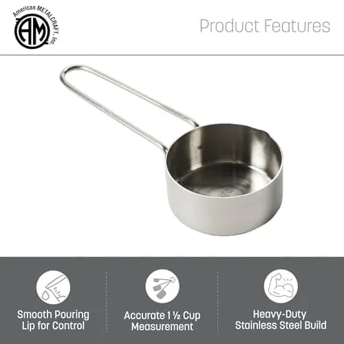 American Metalcraft 1-1/2 Cup Stainless Steel Measuring Cup | Durable, Precise & Rust-Resistant thumbnail 3
