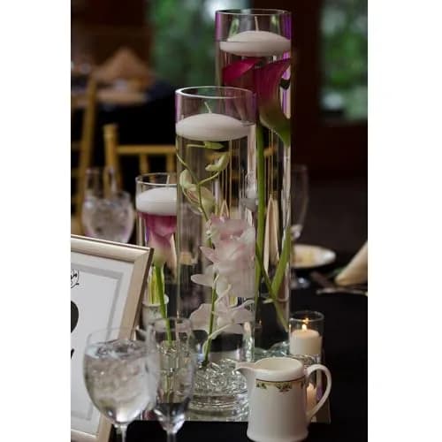 WGVI Thick Weighted Clear Cylinder Glass Vases 3" W x 12" H | Elegant Floral Display (120 chars) thumbnail 6