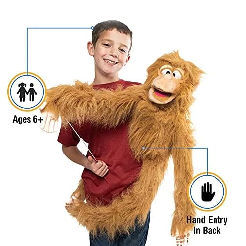 Silly Puppets 38" Wrap Around Monkey Puppet | Ventriloquist Style with Movable Mouth thumbnail 2