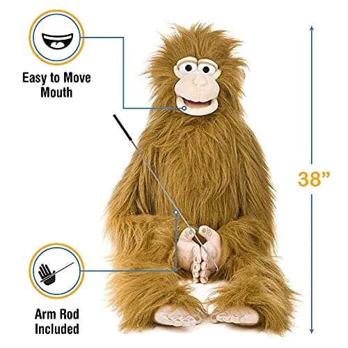 Silly Puppets 38" Wrap Around Monkey Puppet | Ventriloquist Style with Movable Mouth thumbnail 3
