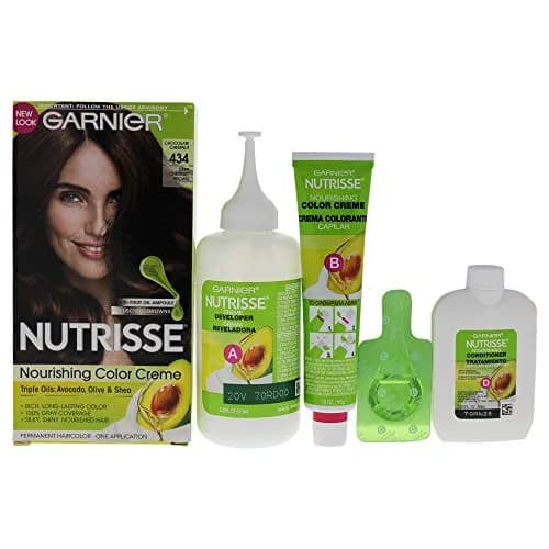 Garnier Nutrisse Nourishing Hair Color Creme, 434 Deep Chestnut Brown | Long-Lasting, Nourishing Formula with Avocado & Shea Oils thumbnail 1