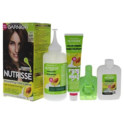 Garnier Nutrisse Nourishing Hair Color Creme, 434 Deep Chestnut Brown | Long-Lasting, Nourishing Formula with Avocado & Shea Oils thumbnail 4