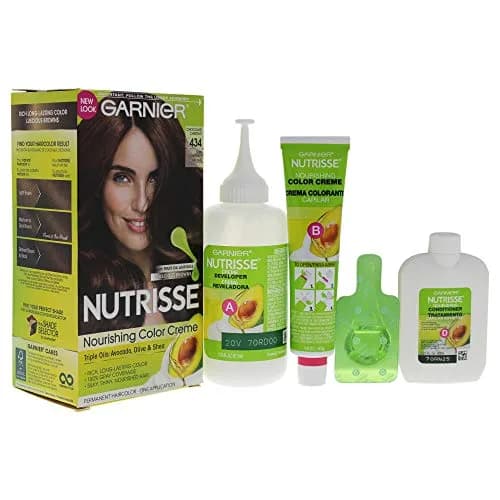 Garnier Nutrisse Nourishing Hair Color Creme, 434 Deep Chestnut Brown | Long-Lasting, Nourishing Formula with Avocado & Shea Oils thumbnail 3