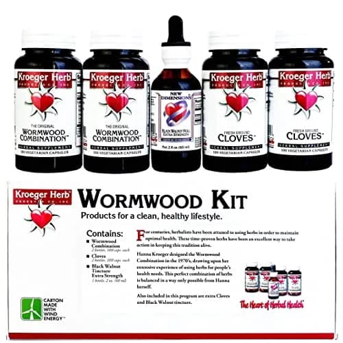 Kroeger Herb Products Wormwood Herb Supplement Kit with Black Walnut, Clove & Quassia | 2 fl oz (59 ml) thumbnail 4