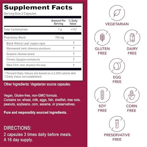 Kroeger Herb Products Wormwood Herb Supplement Kit with Black Walnut, Clove & Quassia | 2 fl oz (59 ml) thumbnail 3