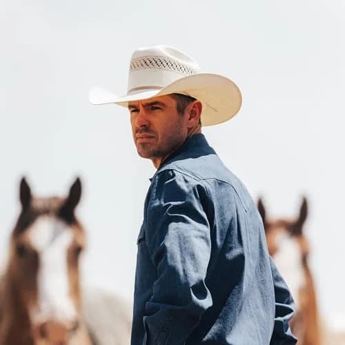 RESISTOL Wildfire 30 Profile Cowboy Hat 7 3/8 Natural | 4 1/8" Crown & 4 1/4" Brim, Handmade in USA thumbnail 2