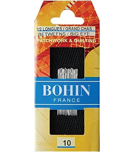 Bohin Big Eye Hand Quilting Needles Size 10 (20 Pack) | Precision Quilting & Patchwork Tool thumbnail 1