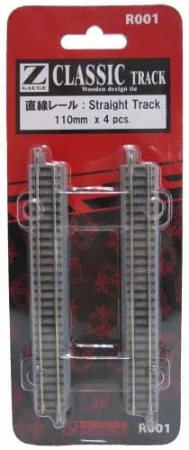 Rokuhan Z Gauge R001 Straight Rail 4.3 inches (110 mm) | Ultra-thin, low resistance, for large layouts thumbnail 1