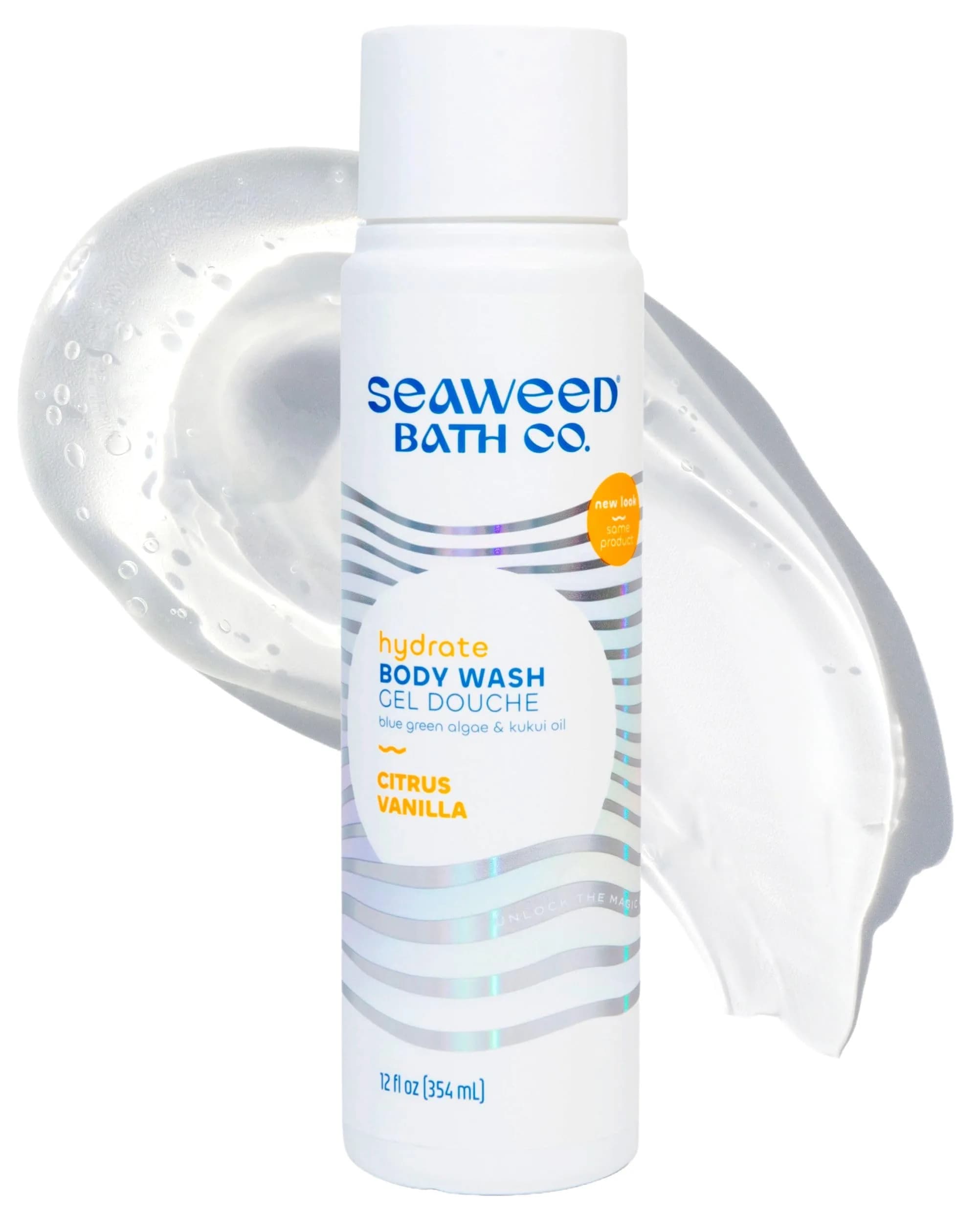 The Seaweed Bath Co. Hydrate Body Wash, Citrus Vanilla, 12 oz | Nourishing, Vegan, Sensitive Skin Friendly