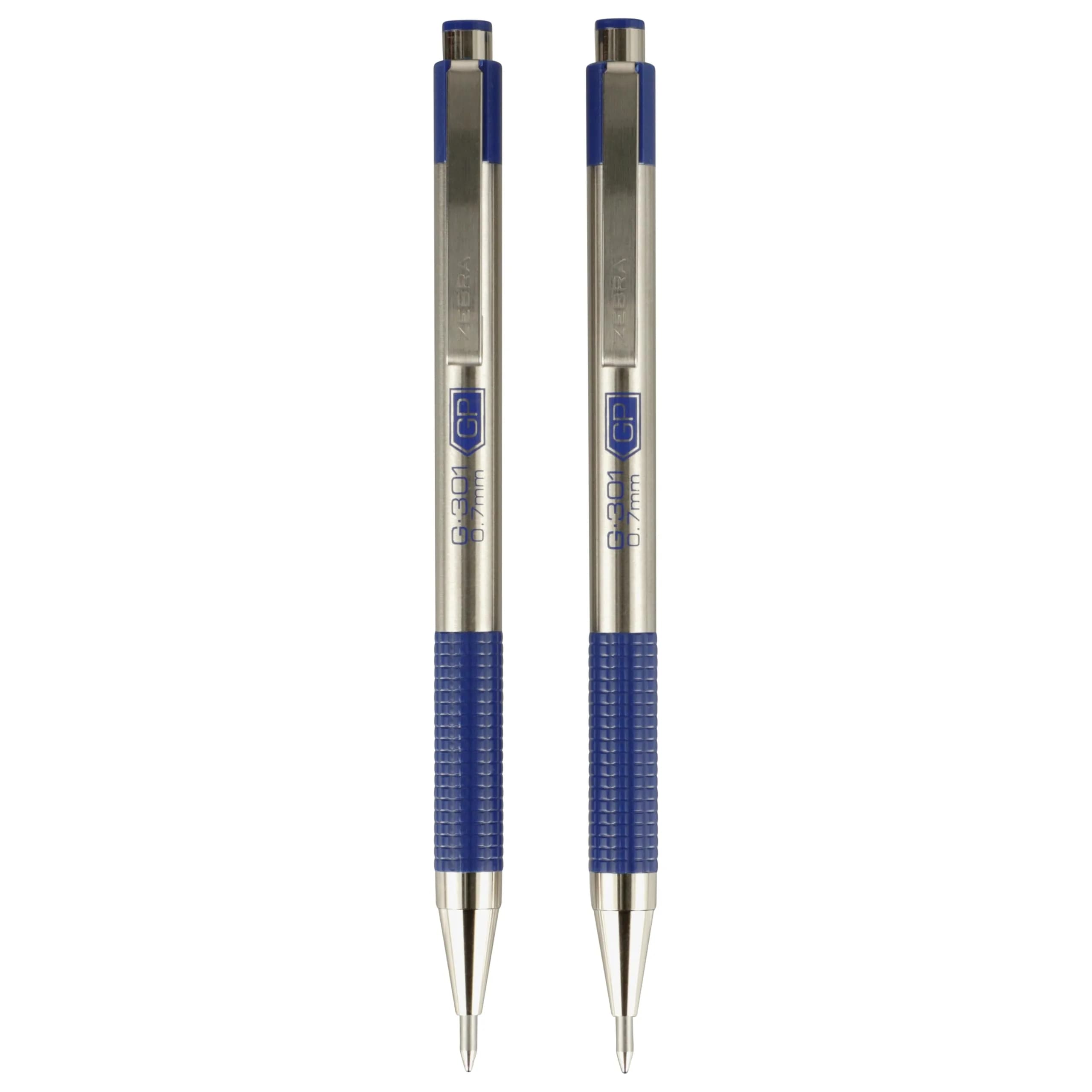 Zebra Pen STEEL G-301 Retractable Gel Pen, Blue Ink, 0.7mm, 2-Pack | Smooth Writing for Students & Professionals - view 4