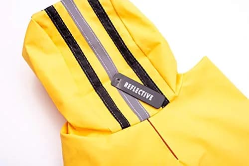 Fashion Pet Raincoat X-Small | Water Resistant Yellow Dog Rain Jacket with Hood & Reflective Strips thumbnail 4