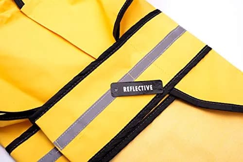 Fashion Pet Raincoat X-Small | Water Resistant Yellow Dog Rain Jacket with Hood & Reflective Strips thumbnail 6