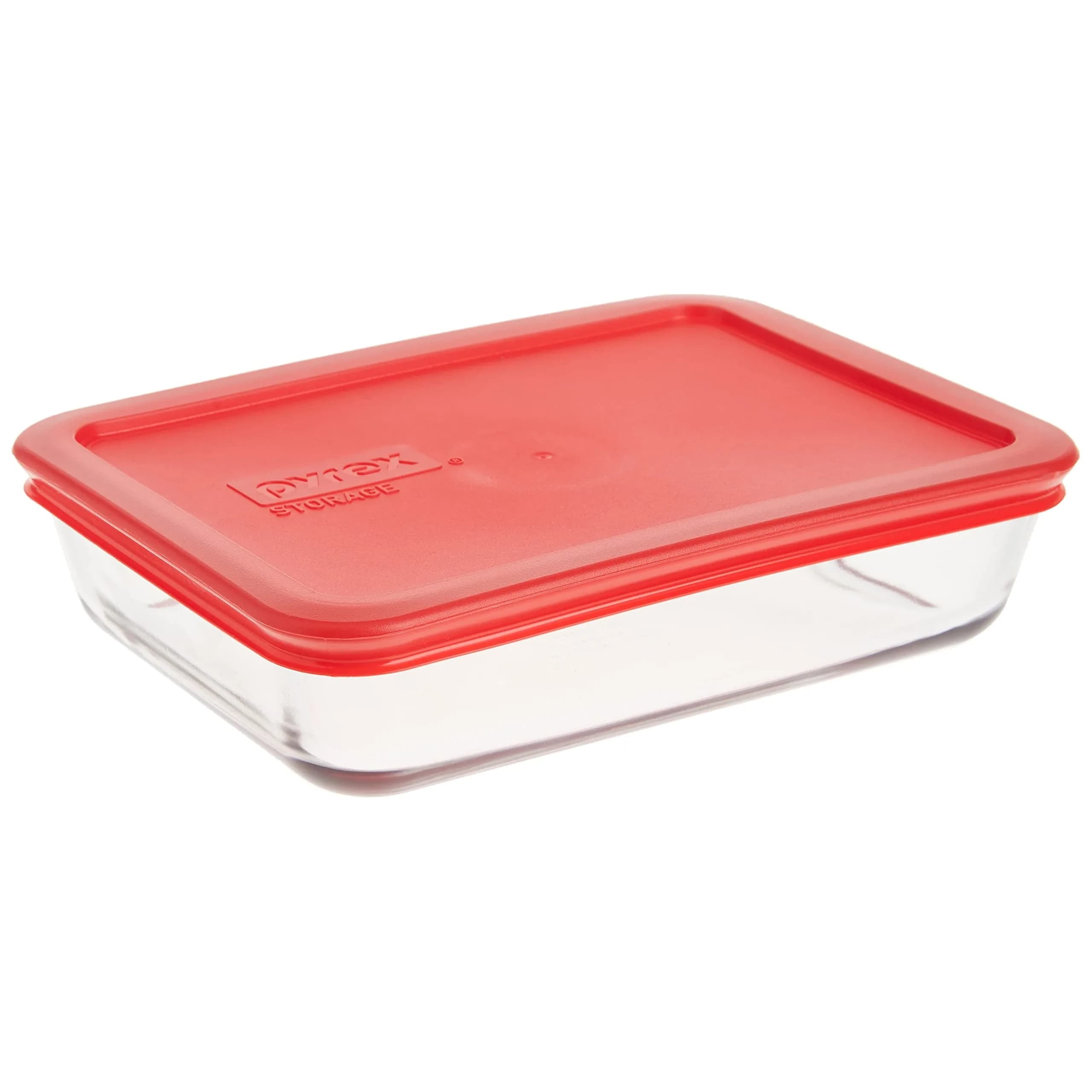 Pyrex 3-Cup Rectangular Glass Food Storage Container with Lid, 712ml (24 Fl Oz) | Airtight & Leak-Resistant for Indian Kitchens - main product image