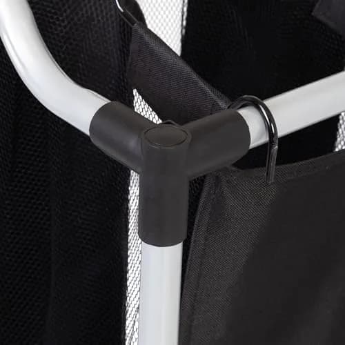 Honey-Can-Do Triple Laundry Sorter with Mesh 3 Bags | Modern Steel/Black Design thumbnail 4