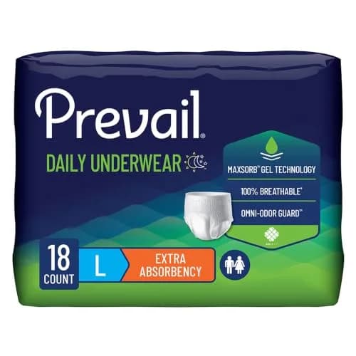 Prevail Adult Incontinence Protective Underwear for Men & Women, Maximum Absorbency, Large, 18 Count | Breathable Skin-Smart Fabric thumbnail 1
