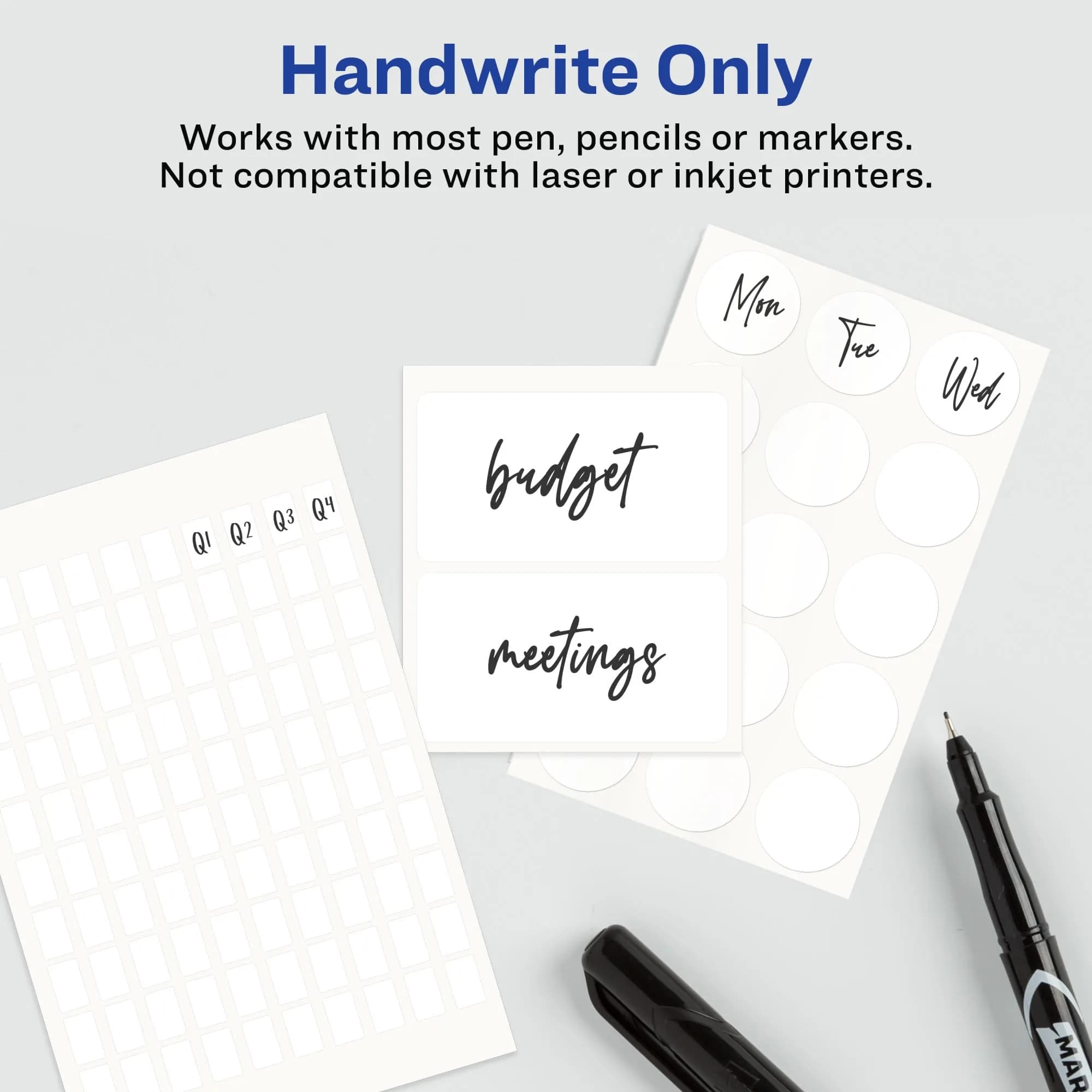 Avery® Multi-Use Removable Labels 1" x 3" White 72 Labels | Write-On Blank Stickers for Organization - view 3